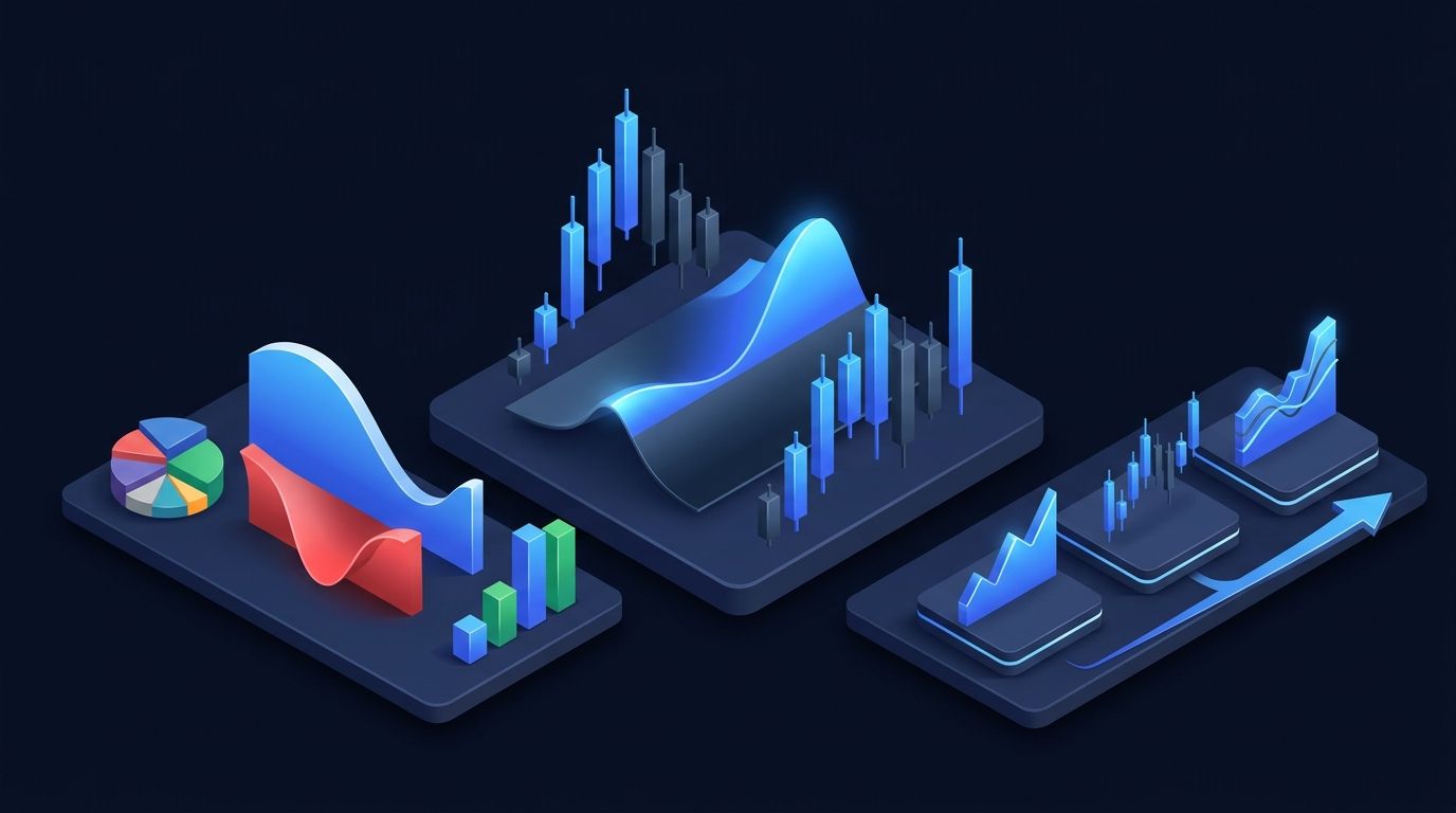 Dividend reinvestment plan compounding visualization on dark background