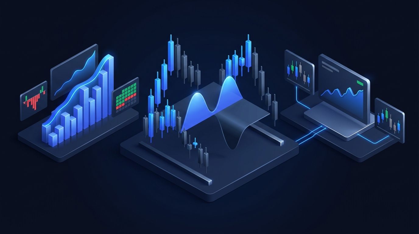 Futures trading charts on a dark professional dashboard