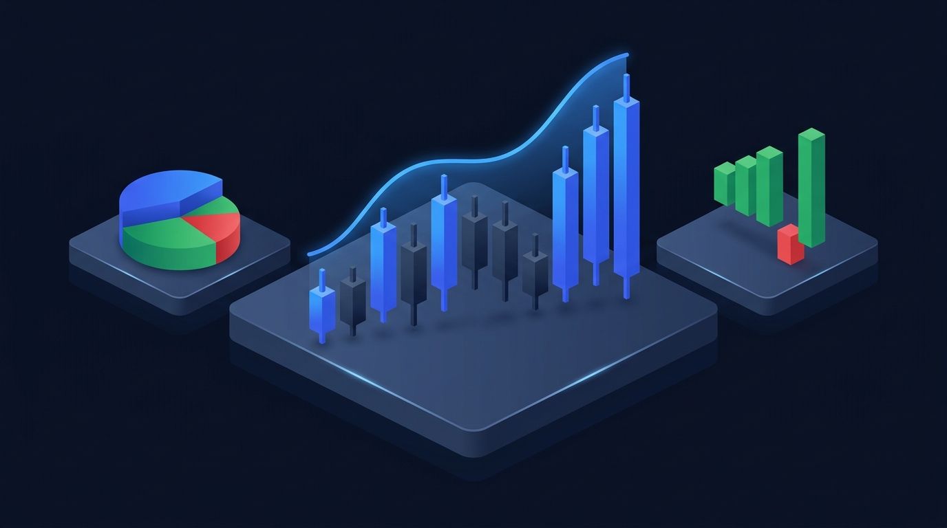 Profit split breakdown chart on a dark financial dashboard