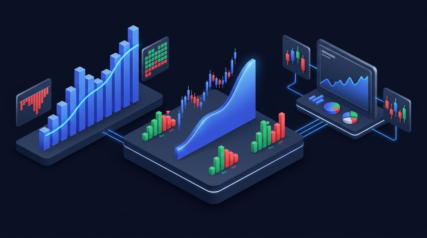 Two trading dashboards side by side comparing prop and retail trading
