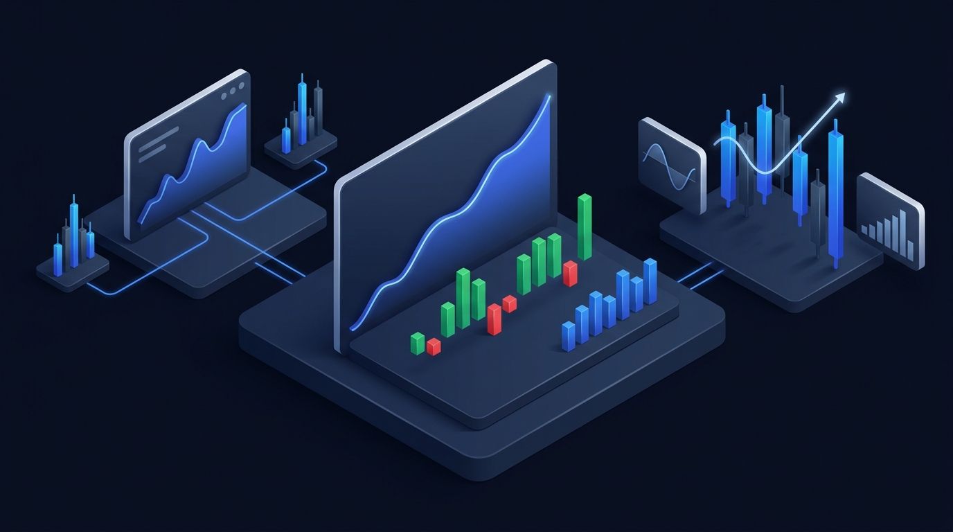 Income calculation chart on a dark financial dashboard