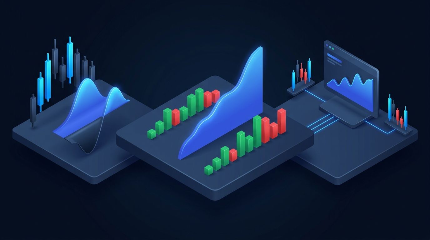 Side-by-side comparison of prop firm and automated options income on dark dashboard