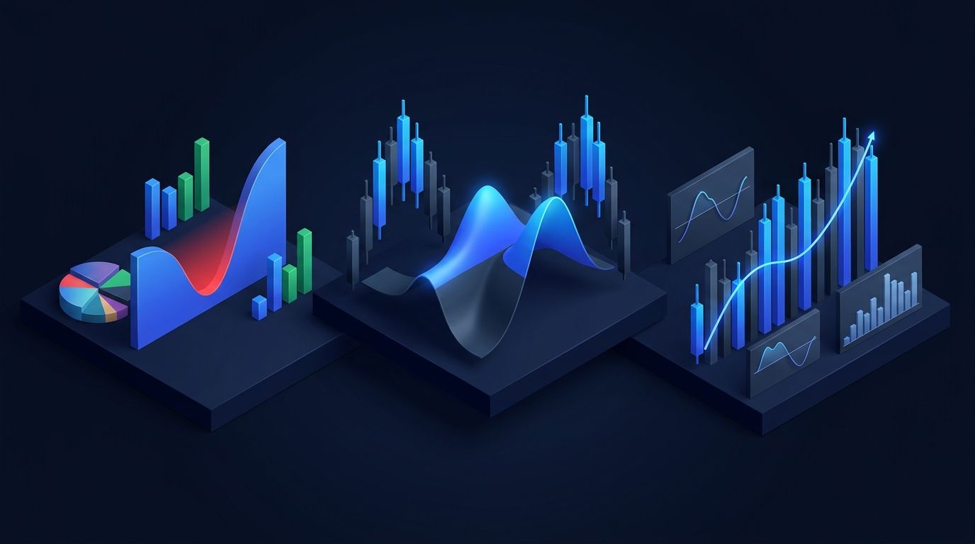 Declining probability curve and sports betting statistics on dark background