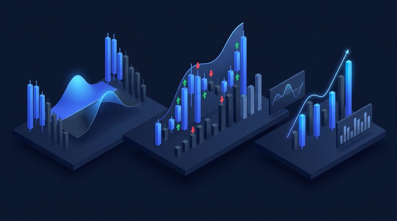 Iron condor options payoff diagram with four legs on a dark financial chart