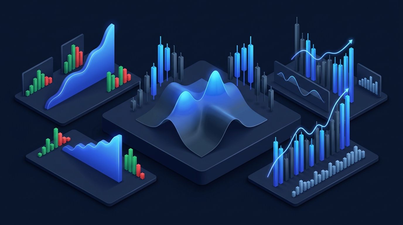 Automated trading system with algorithmic signals and execution paths on dark dashboard