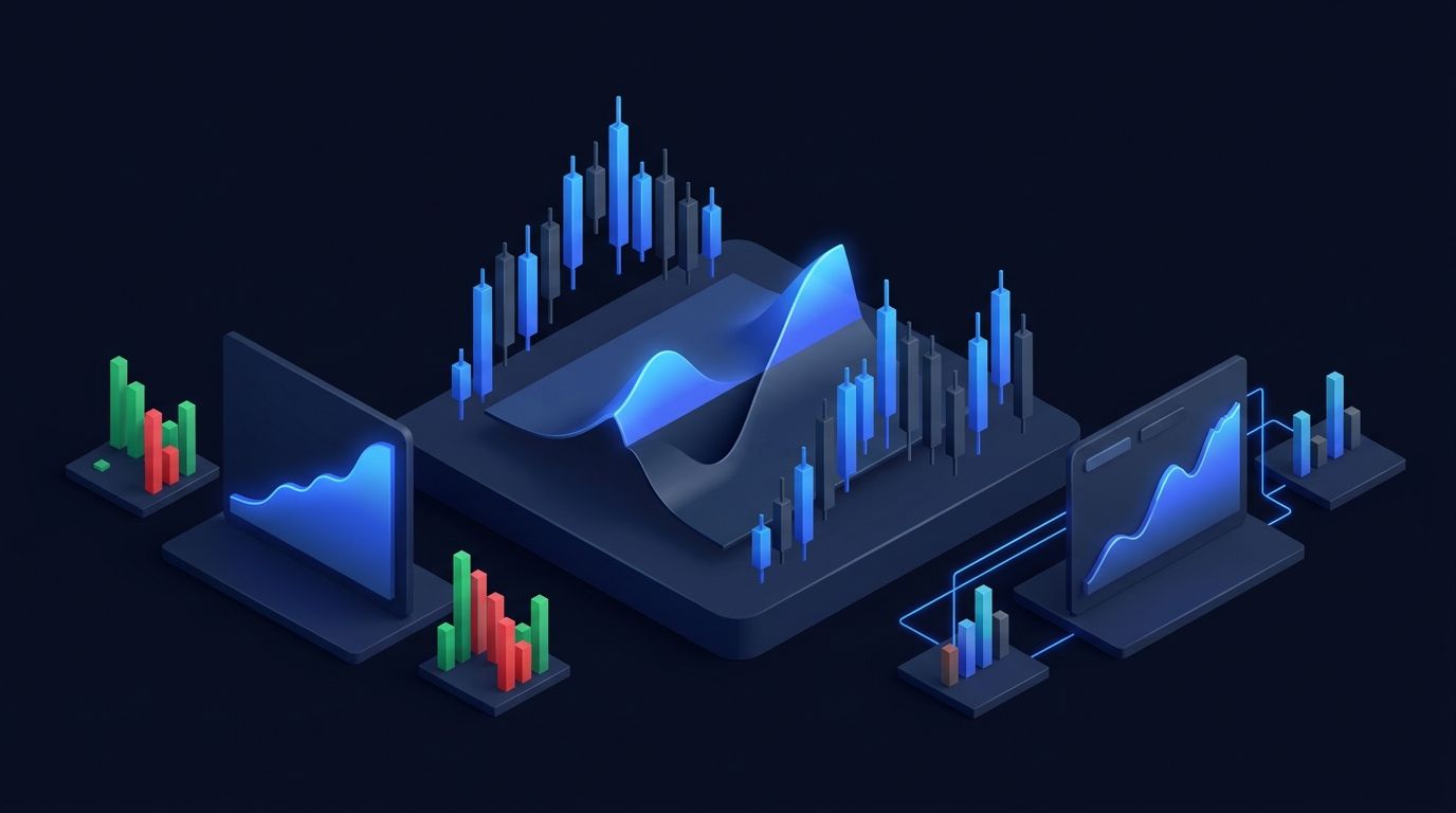 Theta decay curve showing options time value erosion over time on dark chart