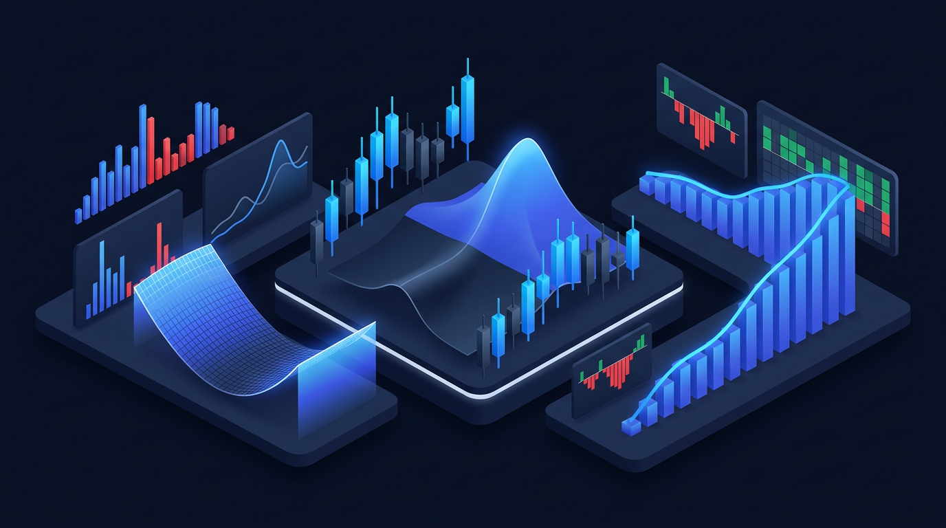 Iron condor historical performance chart on dark background