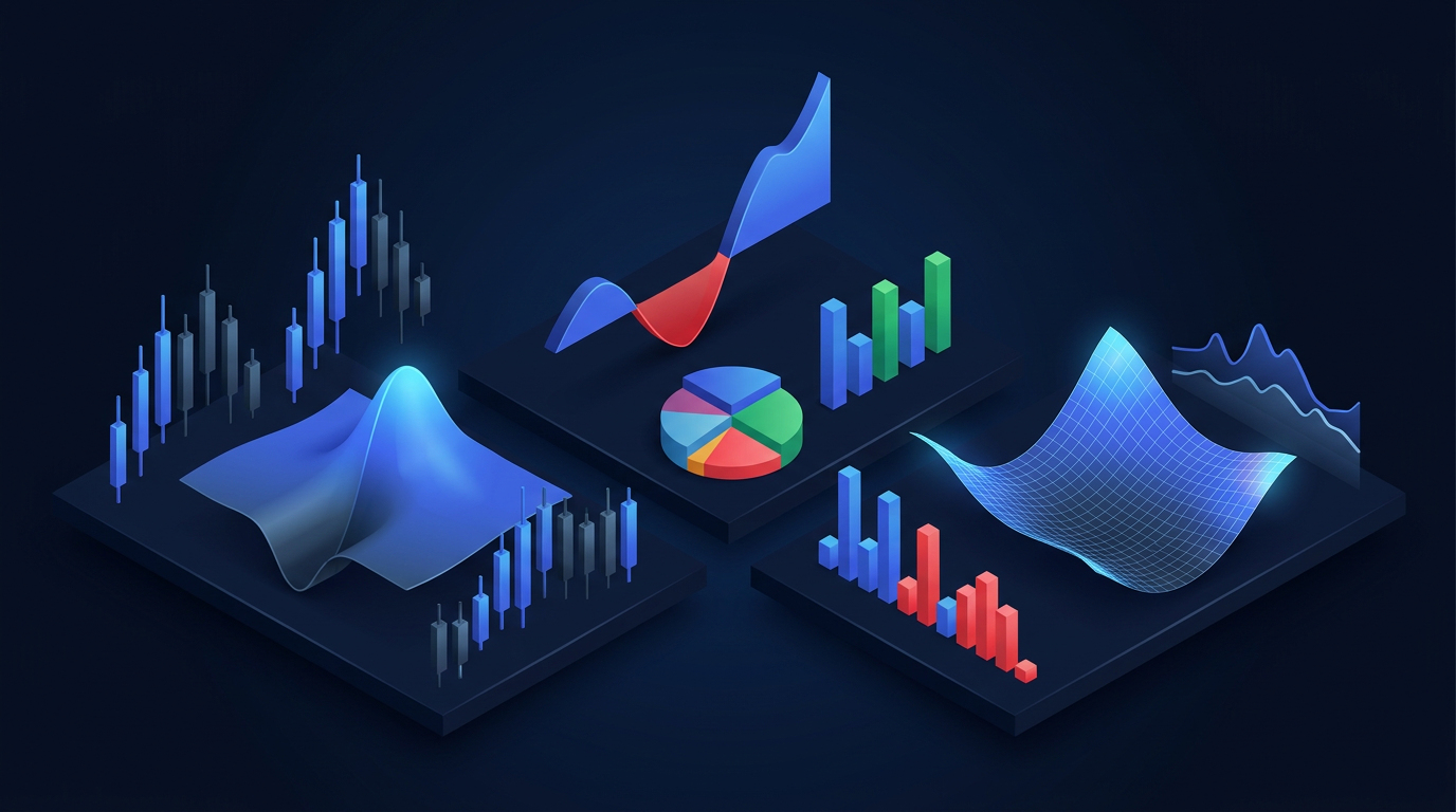 Compounding growth curve versus speculative spike chart on dark background