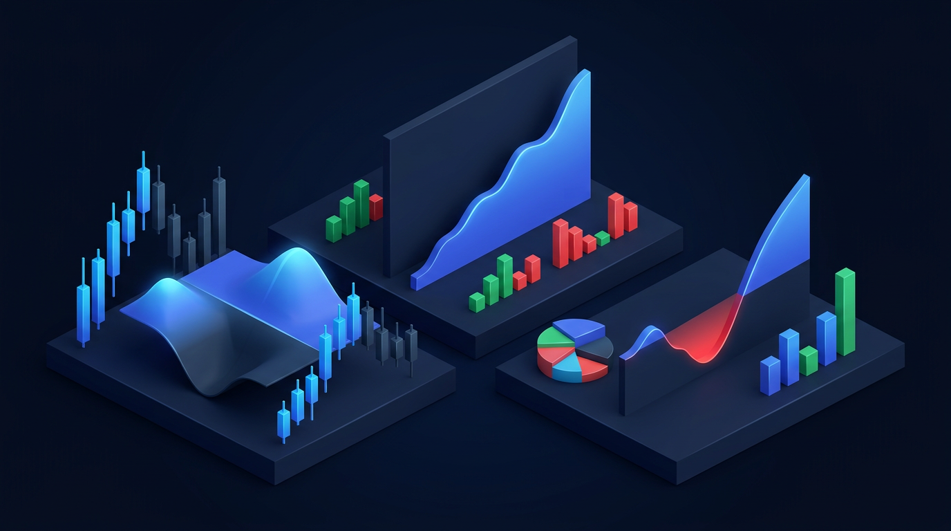 Bond yield curve chart next to options premium data on dark navy background
