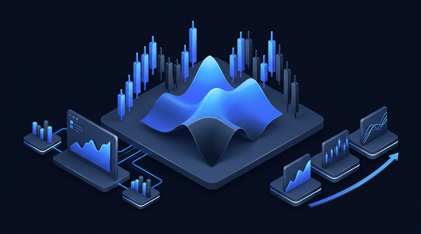 Options theta decay chart on dark navy background with iron condor diagram