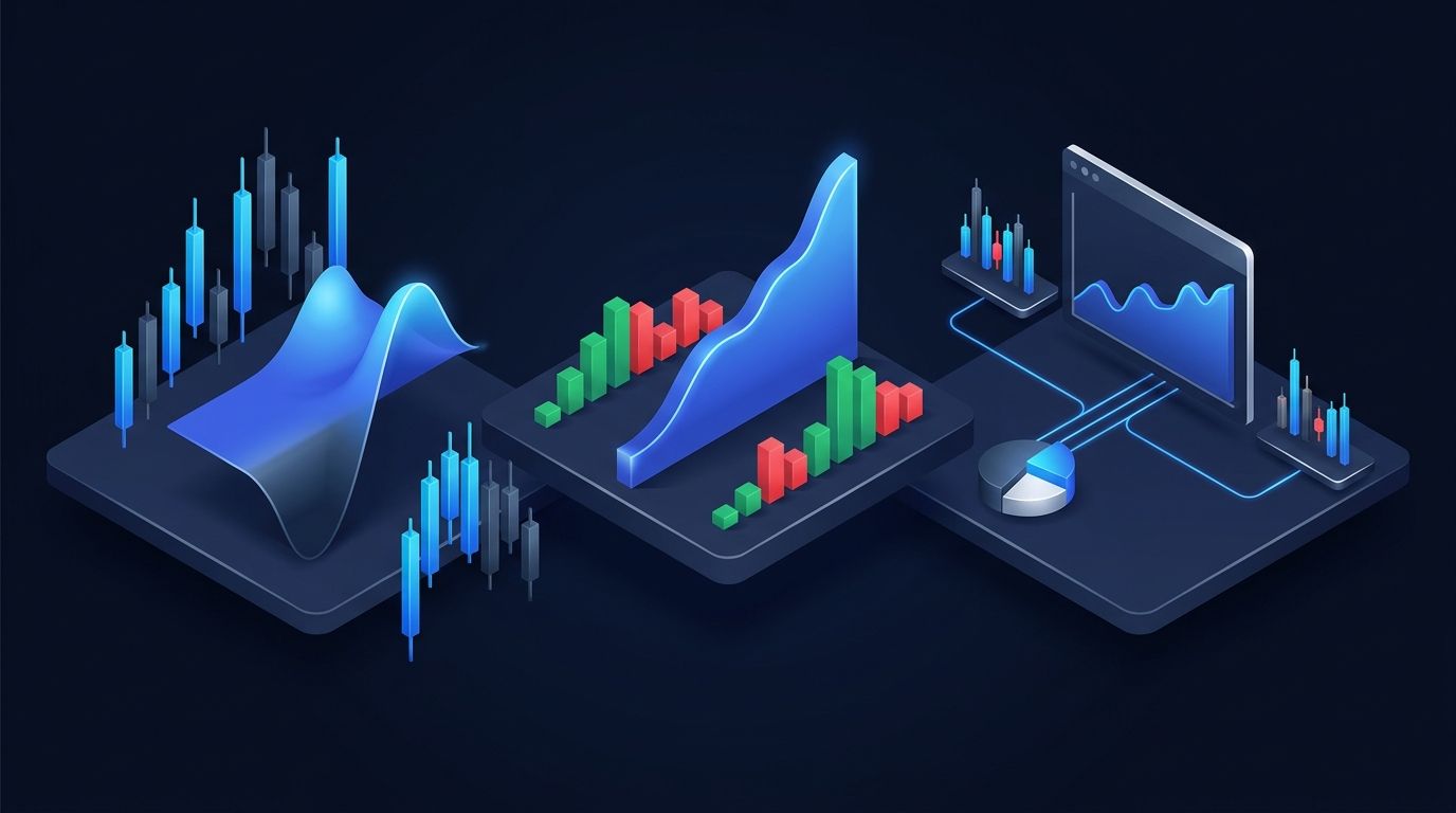 Simple trading dashboard on laptop with automated setup interface