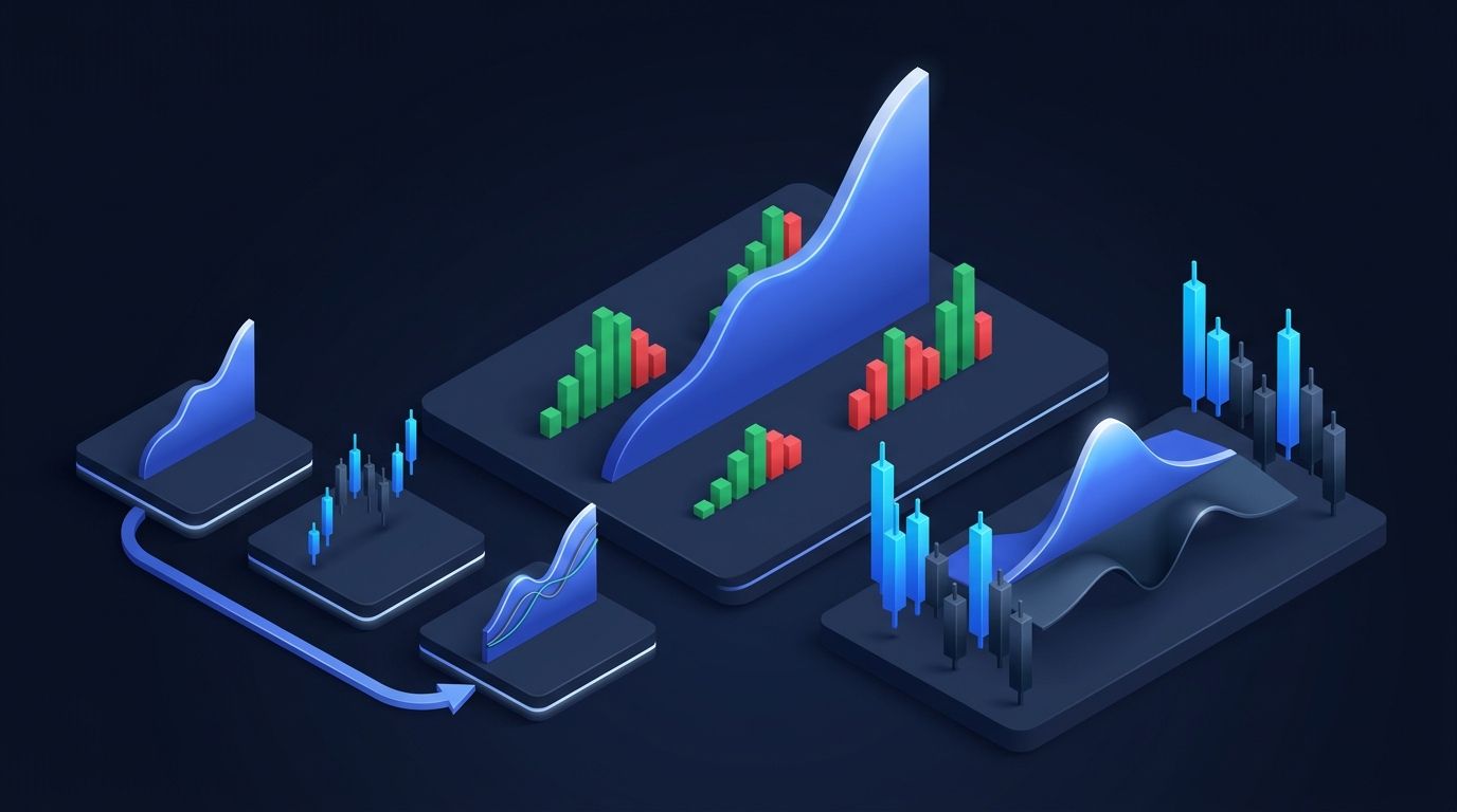 Beginner trader looking at a complex automated trading bot decision tree interface with confusion
