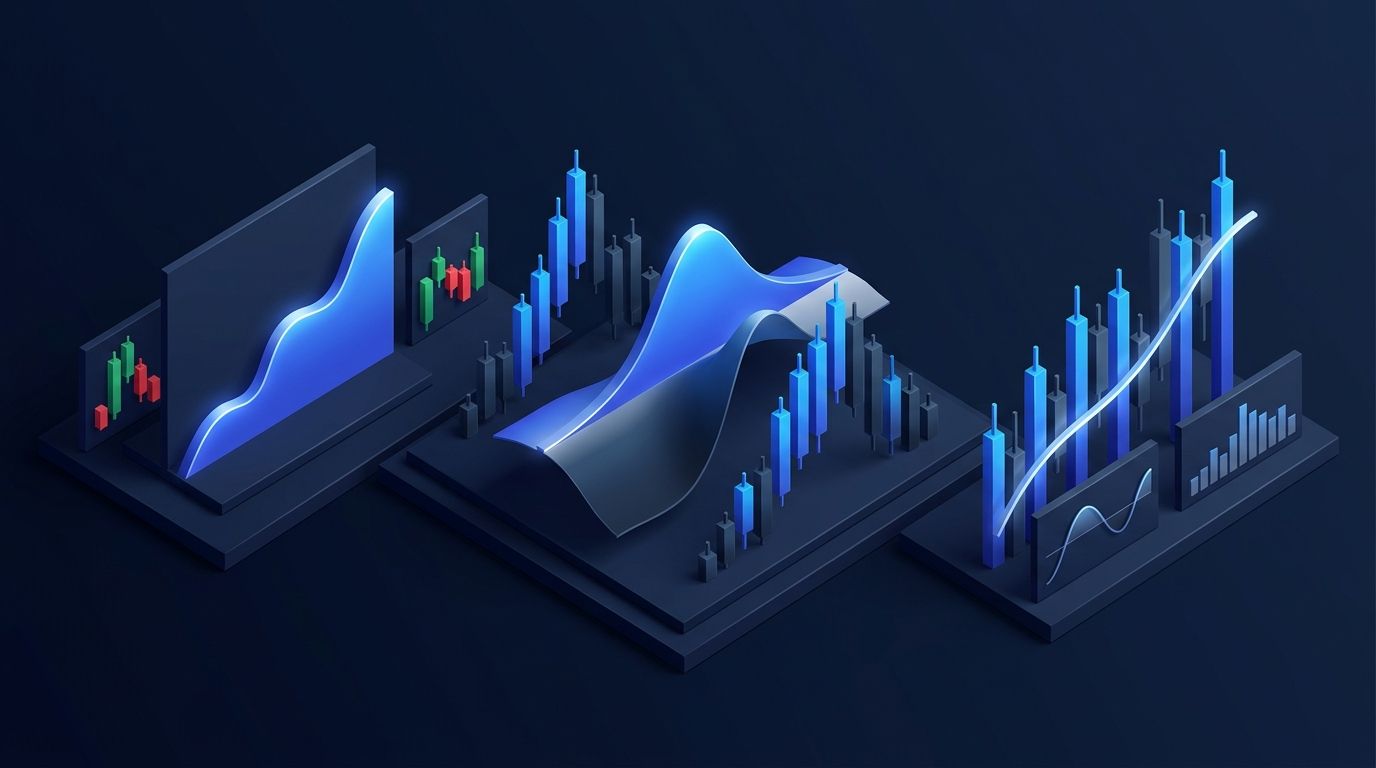 Split image comparing theta gang options selling versus day trading charts