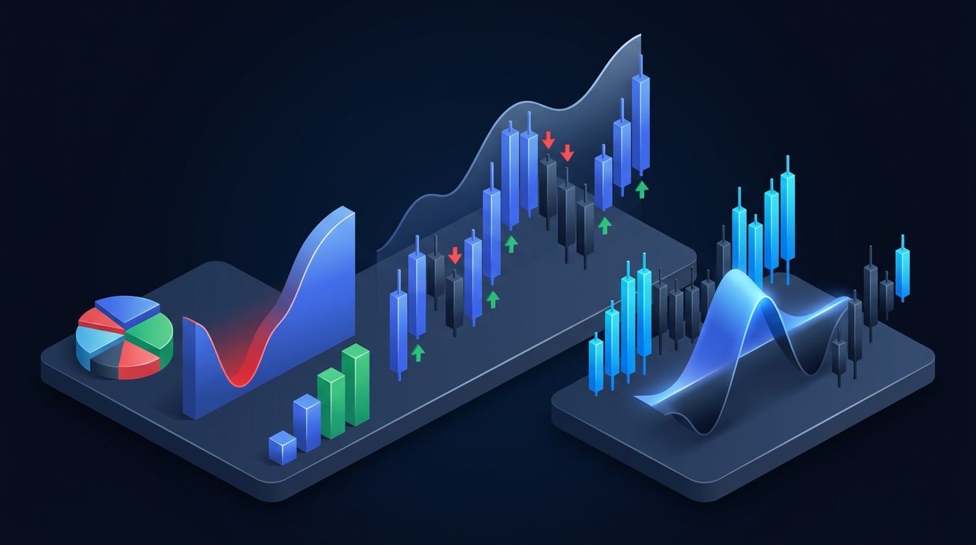 Institutional trading flow charts and 13F filing data representing whale following analysis