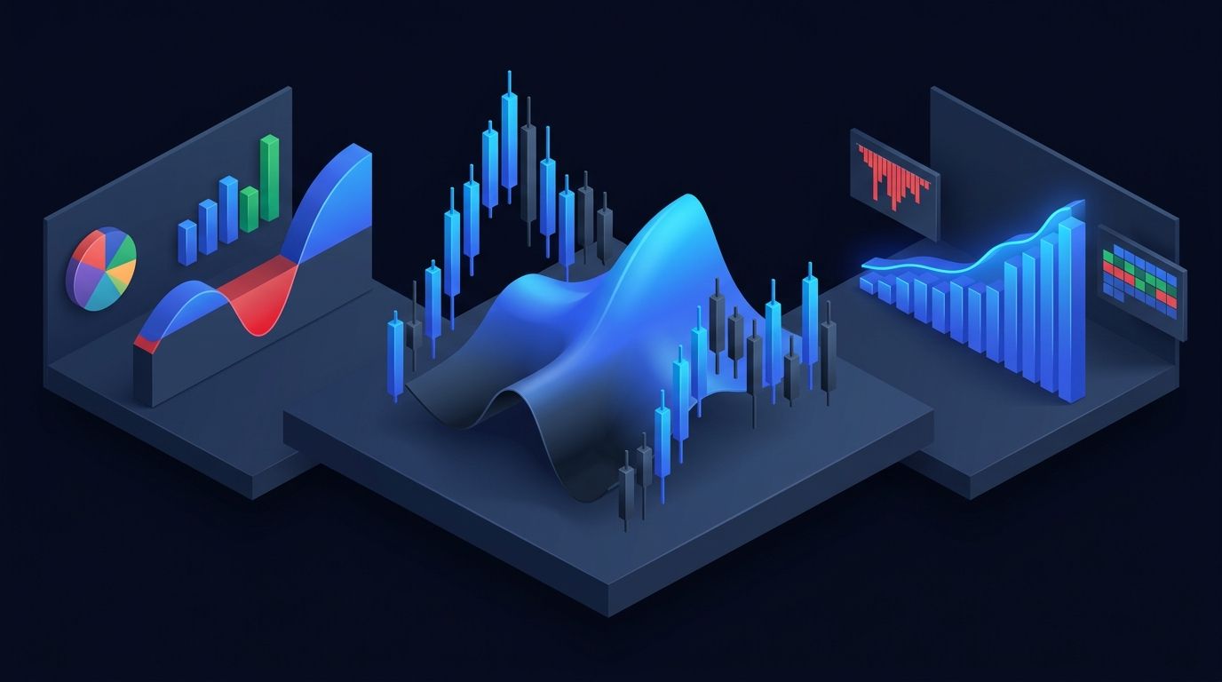 Options trader reviewing annual trading performance spreadsheet