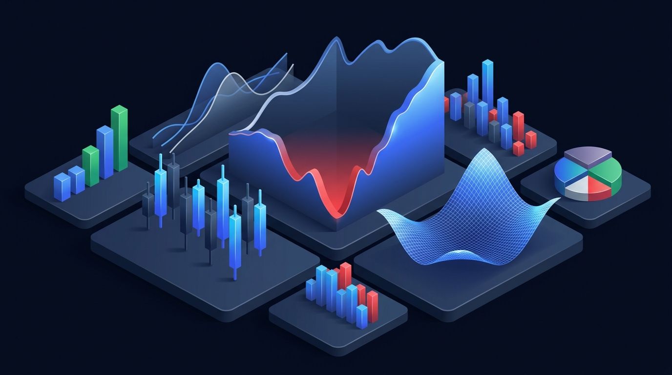 Calendar showing January with a small-cap stock chart overlaid showing an early-month price spike