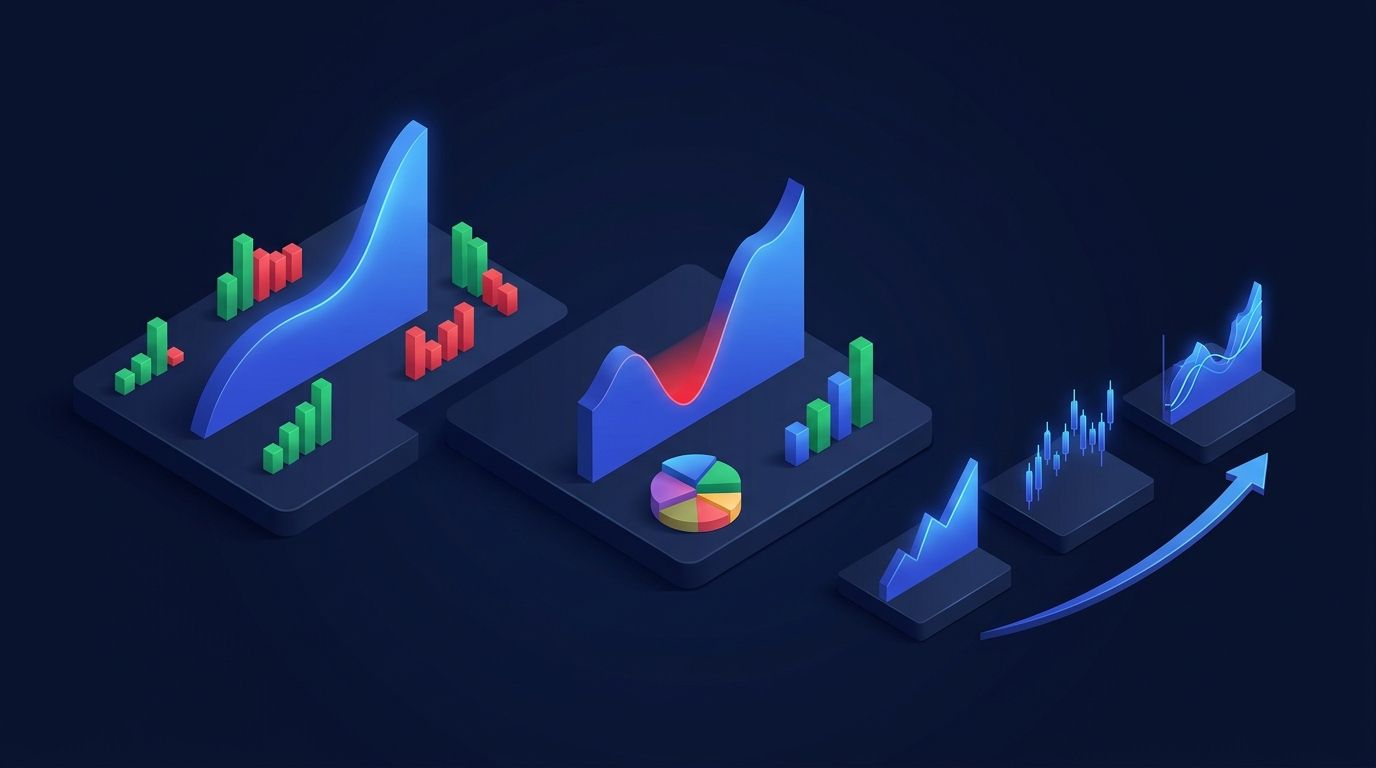 Gold price chart showing drawdown zones with risk metrics on dark background