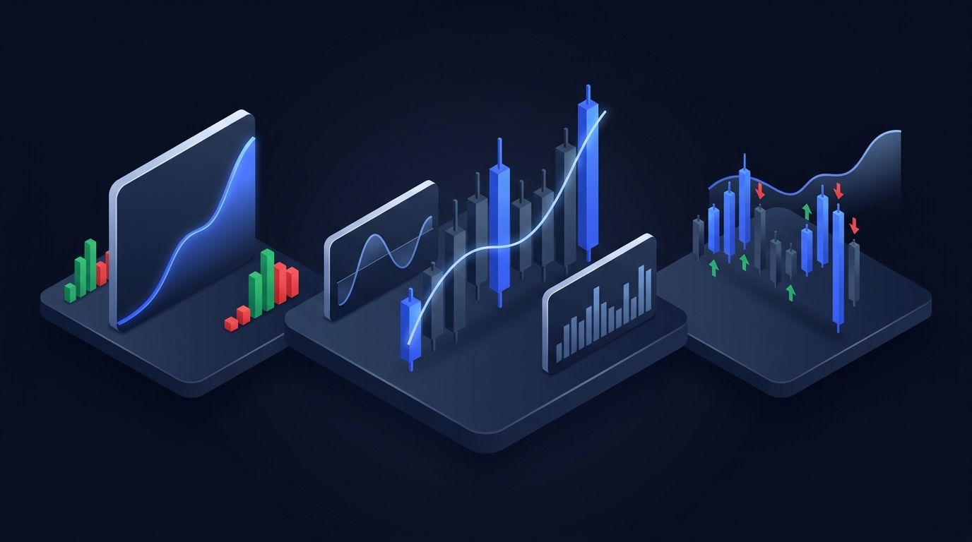 Split comparison of manual gold chart analysis versus automated trading system signals