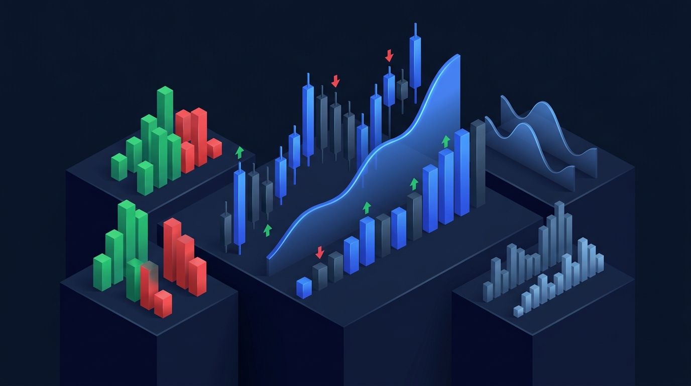 Side by side comparison of manual chart trading and automated gold futures execution on dark background