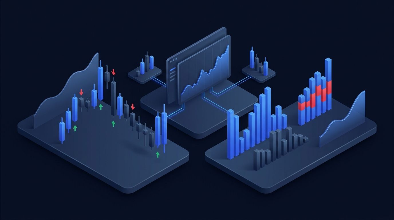 Gold futures broker comparison chart on dark navy background with amber and gold accents
