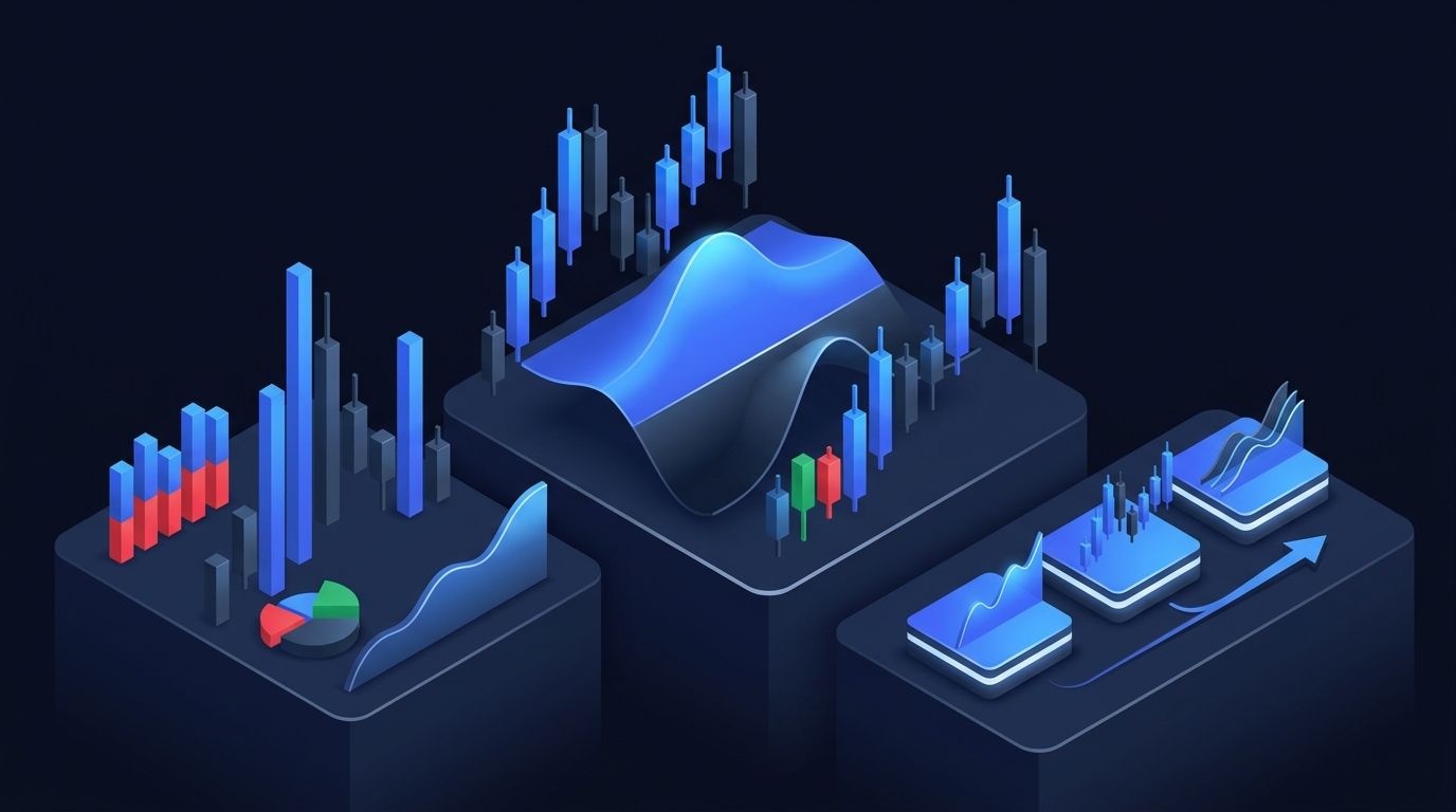 Beginner trader looking at gold futures chart on dark background